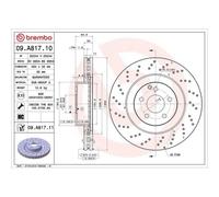 Disco Freno Brembo 09.A817.11 Prime Line - Uv Coated per Mercedes Benz