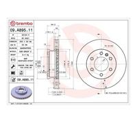 Disco Freno Brembo 09.A895.11 Prime Line - Uv Coated per Mercedes Benz