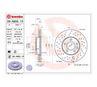Disco freno BREMBO 09.A905.1X, 1 Pezzo