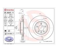 Disco Freno Brembo 09.B503.11 Prime Line - Uv Coated per Land Rover