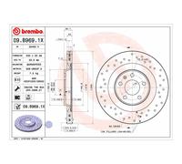 Disco freno BREMBO 09.B969.1X, 1 Pezzo