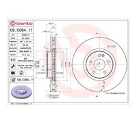 Disco freno BREMBO 09C06411 anteriore, ventilato, altamente carbonizzato, 1 Pezzo