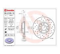 Disco Freno Brembo 09.C133.1X Xtra Line - Xtra per Citroën Iveco Opel Peugeot DS
