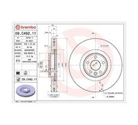 Disco Freno Brembo 09.C492.11 Prime Line - Uv Coated per Jaguar Land Rover