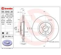 Disco freno BREMBO 09C54221 anteriore, ventilato, altamente carbonizzato, 1 Pezzo