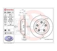 Disco Freno Brembo 09.C884.11 Prime Line - Uv Coated per Audi Porsche VW
