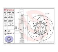 Disco Freno Brembo 09.D481.43 Prime Line - Dual Cast per Audi Assale Anteriore
