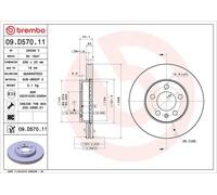 Brembo 09.D570.11 Disco Freno Anteriore con verniciatura UV, Set di 2