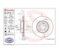 Disco Freno Brembo 09.D772.11 Prime Line - Uv Coated per Mercedes Benz