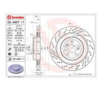 Disco freno BREMBO 09A90711 anteriore, ventilato, fessura, altamente carbonizzato, 1 Pezzo
