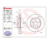 Disco freno BREMBO 09A96911 anteriore, ventilato, 1 Pezzo