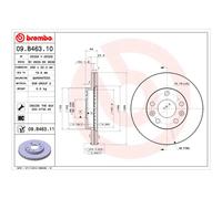 Disco freno BREMBO 09B46311 anteriore, ventilato, altamente carbonizzato, 1 Pezzo