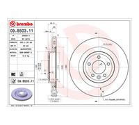Disco freno BREMBO 09B50311 posteriore, ventilato, altamente carbonizzato, 1 Pezzo