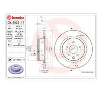 BREMBO 09.B522.11 Disco freno