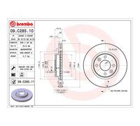 Disco freno BREMBO 09C28511 anteriore, ventilato, altamente carbonizzato, 1 Pezzo