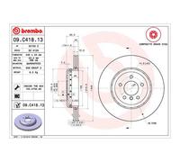 Disco freno BREMBO 09C41813 posteriore, ventilato, altamente carbonizzato, 1 pezzo