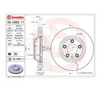 Disco freno BREMBO 09C88211 anteriore, ventilato, altamente carbonizzato, 1 Pezzo
