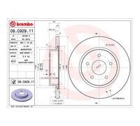 COPPIA DISCHI FRENO POST BREMBO NISSAN ROGUE 1.7 dCi 4x4-i 110KW 19> 09C92911