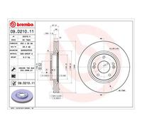 Disco freno BREMBO 09D21011 anteriore, ventilato, altamente carbonizzato, 1 Pezzo