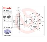Disco freno BREMBO 09D24611 posteriore, ventilato, 1 Pezzo