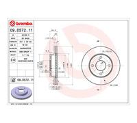 Disco freno BREMBO 09D57211 anteriore, ventilato, 1 Pezzo