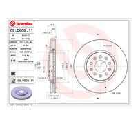 Disco freno BREMBO 09D60811 anteriore, ventilato, altamente carbonizzato, 1 Pezzo