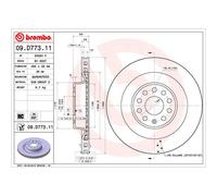 Disco freno BREMBO 09D77311 posteriore, ventilato, altamente carbonizzato, 1 Pezzo