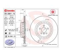 Disco freno BREMBO 09.D901.13 per BMW 7 (G11, G12) 2.0 2015-2019