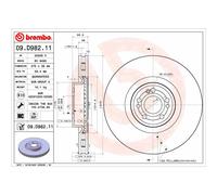 Discofreno Brembo 09.D982.11 Prime Line - Uv Coated per Mercedes Benz