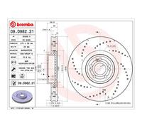 Disco freno BREMBO 09D98221 anteriore, ventilato, altamente carbonizzato, 1 pezzo
