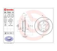 Disco freno BREMBO 8735211 posteriore, completo, 1 pezzo