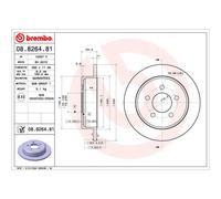 Disco freno BREMBO 8826481 anteriore, pieno, 1 Pezzo