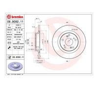 2x Disco freno pieno 08.9092.11 BREMBO per HONDA S2000