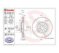 Disco freno BREMBO 9518041 anteriore, ventilato, 1 Pezzo