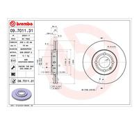 Disco freno BREMBO 9701131 anteriore, ventilato, altamente carbonizzato, 1 Pezzo