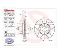 Disco freno BREMBO MAX 09.7629.75, 1 Pezzo