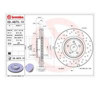 Brembo Xtra 09.A870.1X - Disco Freno Forato Anteriore, Set di 1