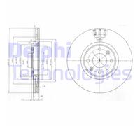 Disco freno DELPHI BG4002 anteriore, ventilato, 2 Pezzo