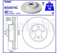 Disco freno DELPHI BG5074C, 2 Pezzi