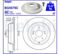 Disco freno DELPHI BG5079C posteriore, pieno, altamente carbonizzato, 2 Pezzo