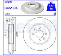 BG5168C Kit coppia dischi freno Delphi Posteriore per RENAULT CLIO