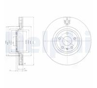 Disco freno DELPHI BG9054 anteriore, ventilato, 1 Pezzo