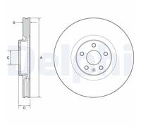 Disco freno DELPHI BG9231C anteriore, ventilato, altamente carbonizzato, 1 Pezzo