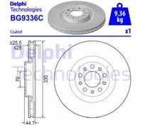 Disco freno DELPHI BG9336C anteriore, ventilato, 1 Pezzo