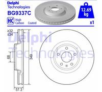 Disco freno DELPHI BG9337C anteriore, ventilato, altamente carbonizzato, 1 Pezzo