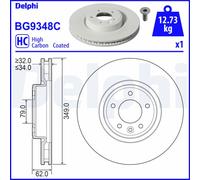 Disco freno DELPHI BG9348C anteriore, ventilato, altamente carbonizzato, 1 Pezzo