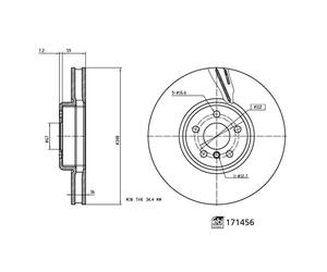 Disco freno FEBI BILSTEIN 171456 anteriore, ventilato, altamente carbonizzato, 1 Pezzo