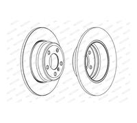 Disco freno FERODO DDF1255C-1 posteriore, pieno, 1 Pezzo