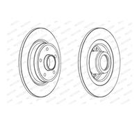 Disco freno FERODO DDF1364C-1 posteriore, pieno, 1 Pezzo