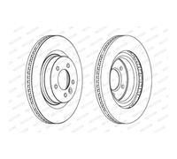 Ferodo Disco freno DDF1432C-1 anteriore ventilato 1 pezzo per Land Rover Discovery III